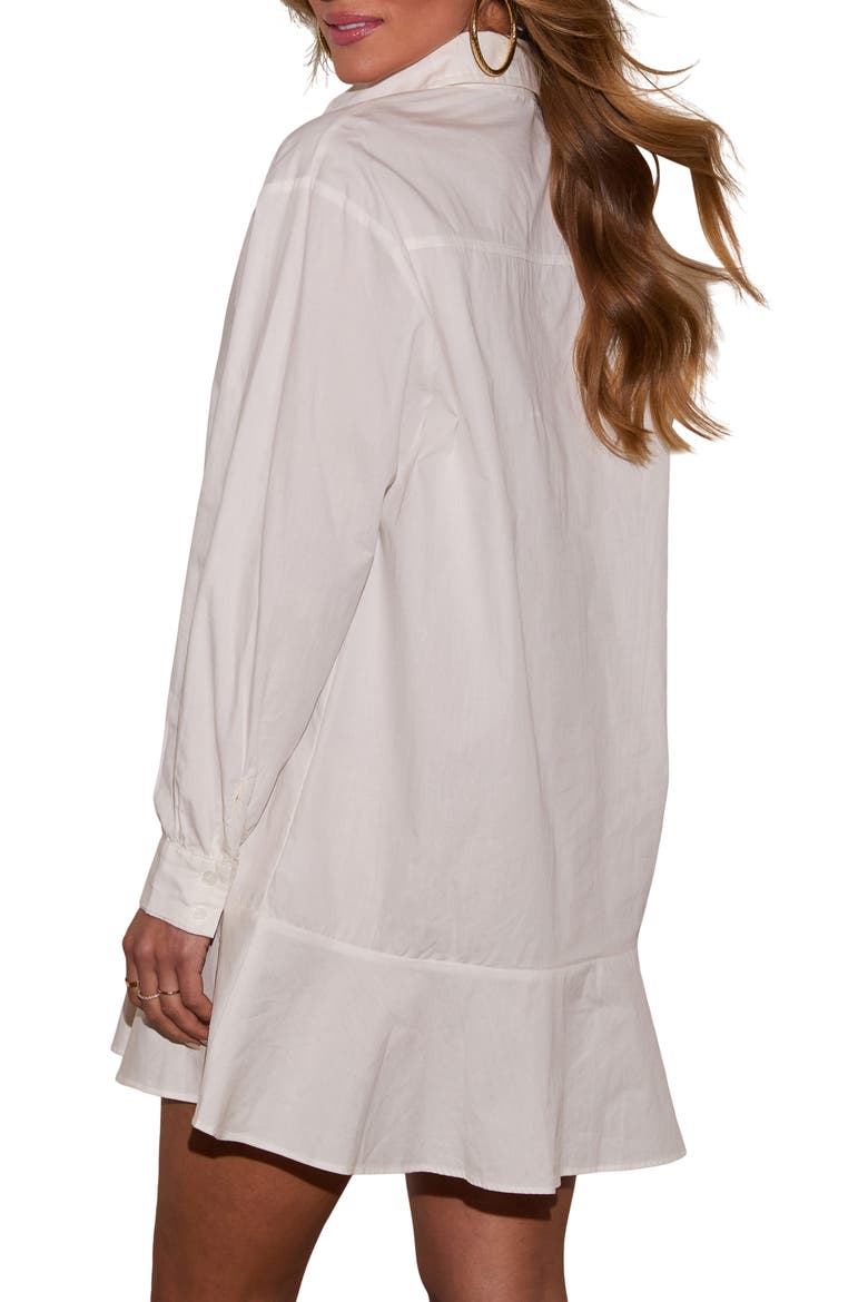 Zayla Long Sleeve Shirtdress, Alternate, color, WHITE
