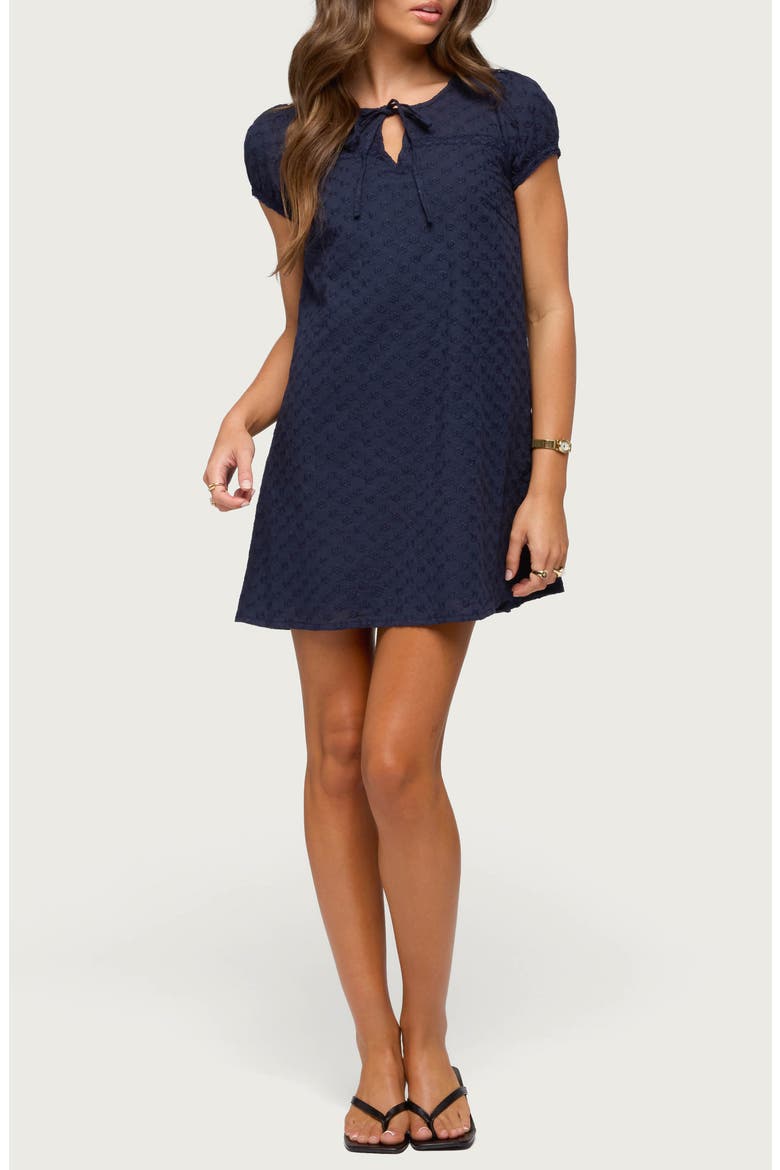 Mariella Lacy Minidress, Main, color, NAVY