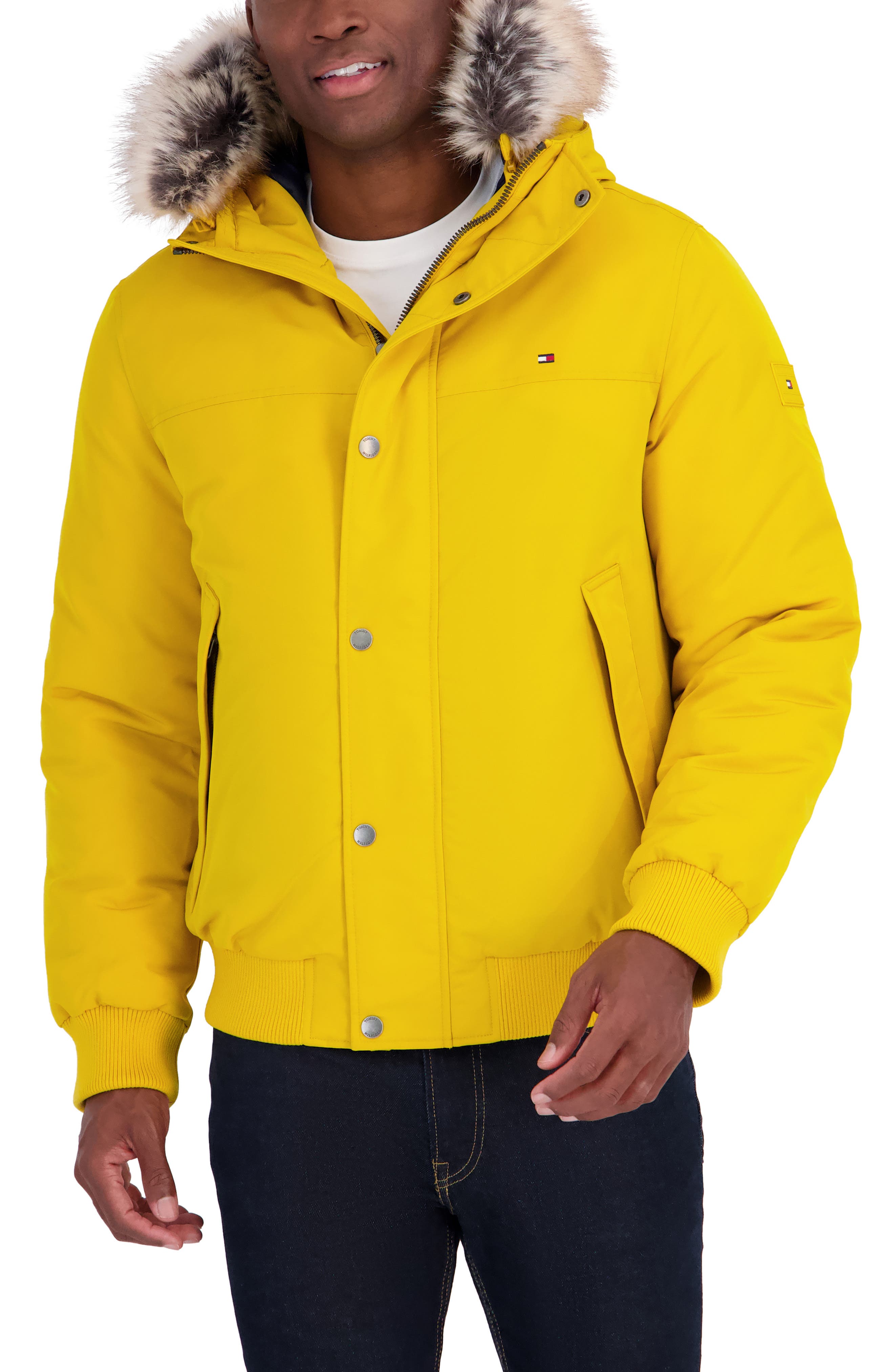 Snorkel Water Resistant Bomber Jacket with Faux Fur Trim