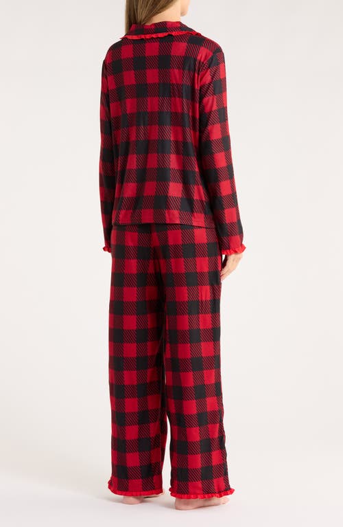 Baby Starters Buffalo Plaid Collared Pajamas In Red