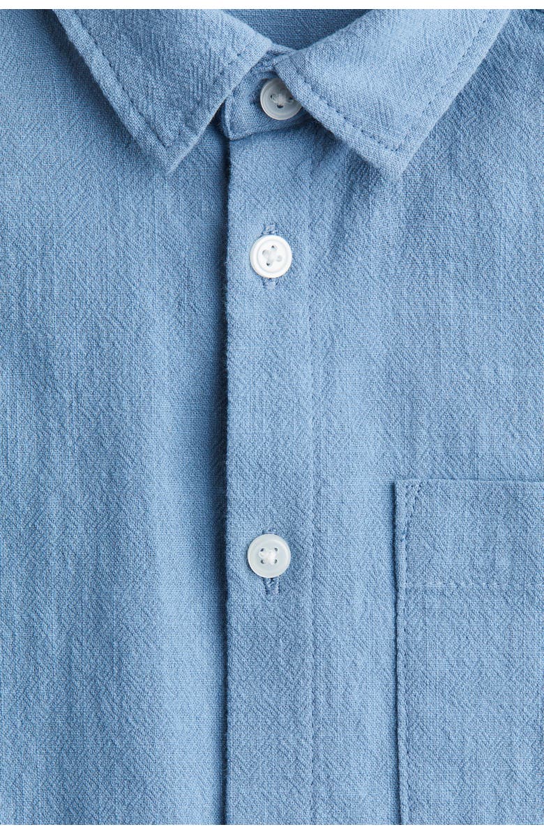 H&M Loose-fit Textured Cotton Shirt, Alternate, color, Blue