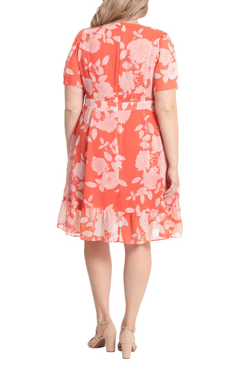 London Times Floral Faux Wrap Dress, Alternate, color,