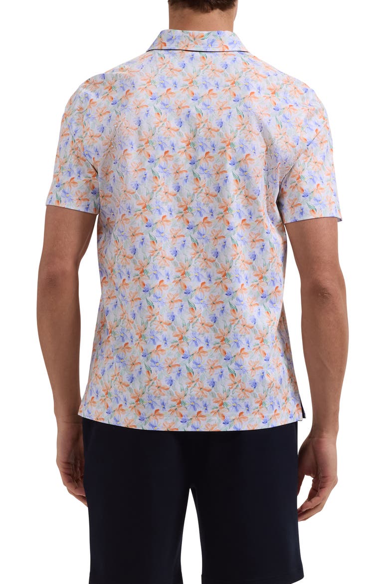 Hendrix Floral Pima Cotton Polo, Alternate, color, PEACH