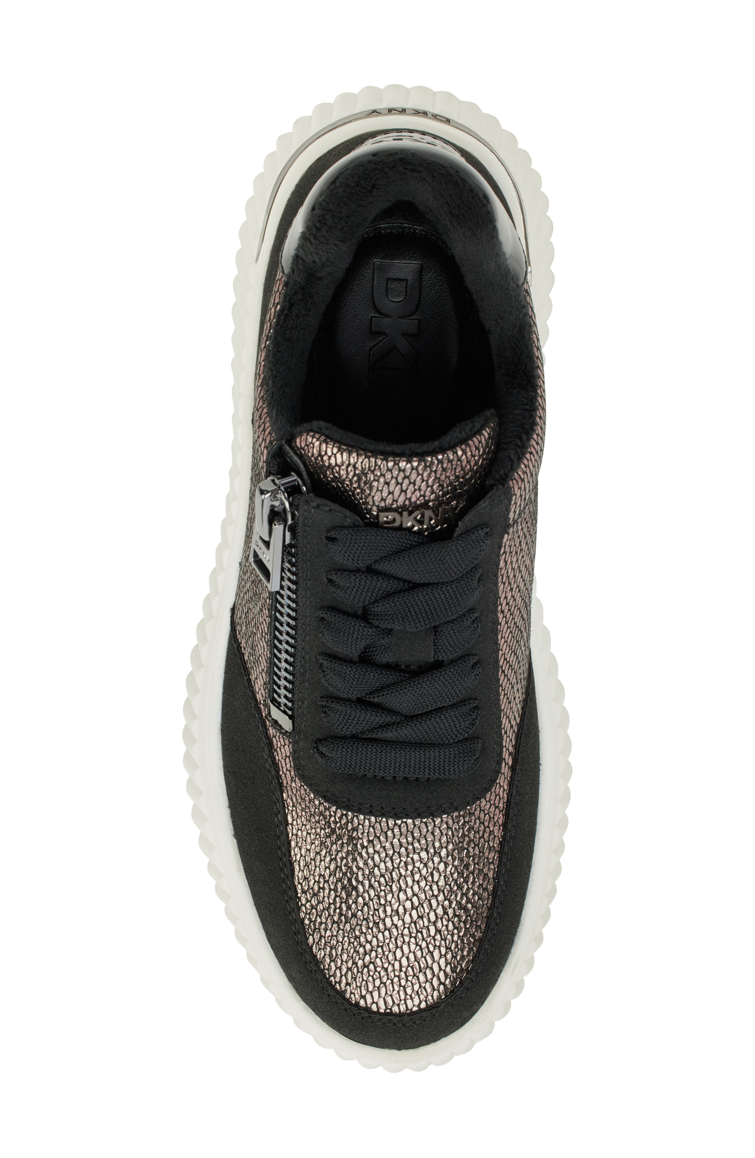 DKNY Laurence Wedge Sneaker, Alternate, color, Pewter Black