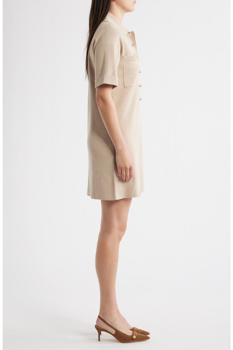 Polo Sweater Dress, Alternate, color, OATMEAL