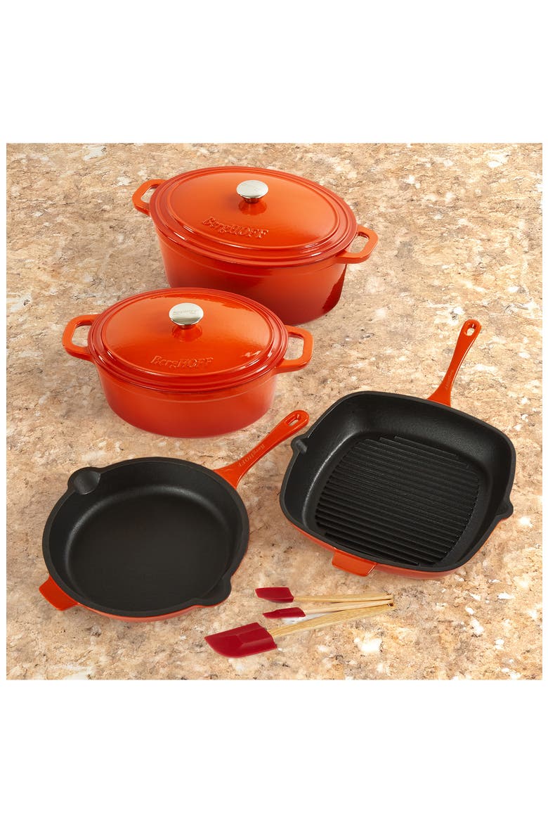 Neo Cast Iron 9-Piece Cookware Set, Alternate, color, ORANGE