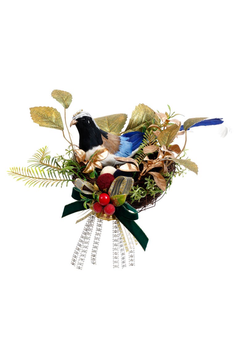 Winter Bird Nest, Set of 2, Main, color, Blue