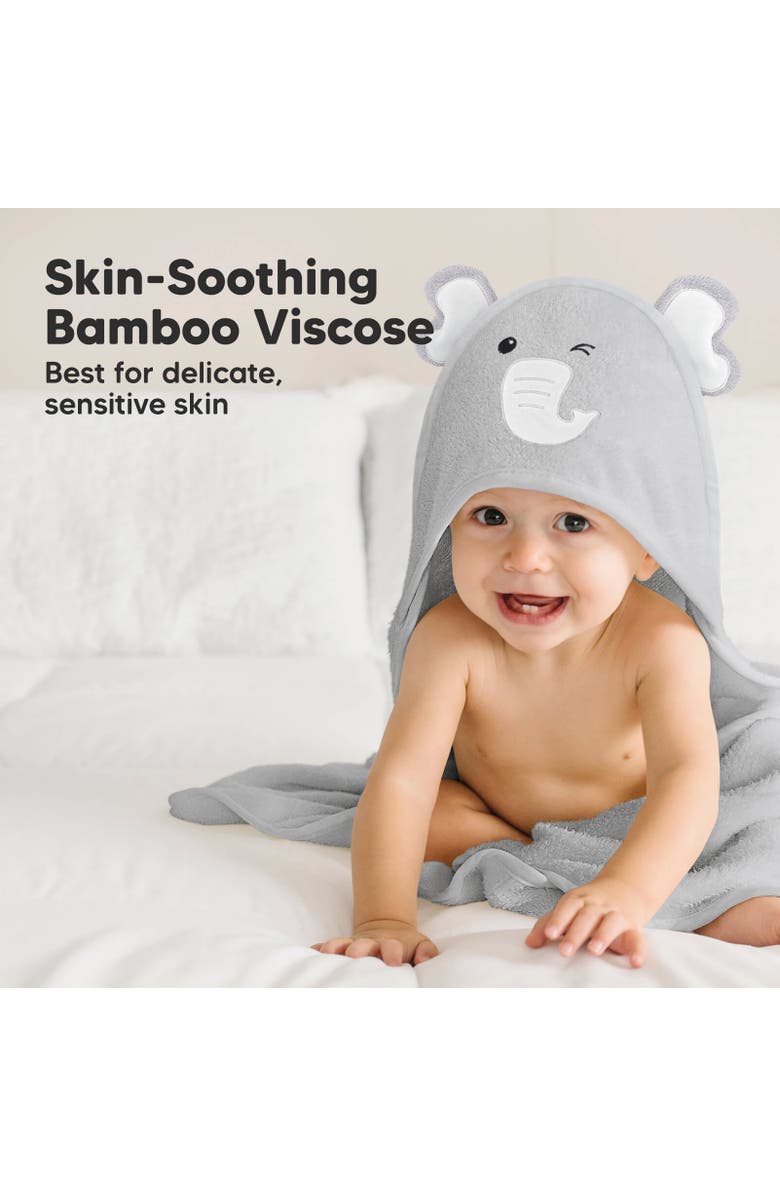 KeaBabies Cuddle Baby Hooded Towel, Alternate, color, Elephant