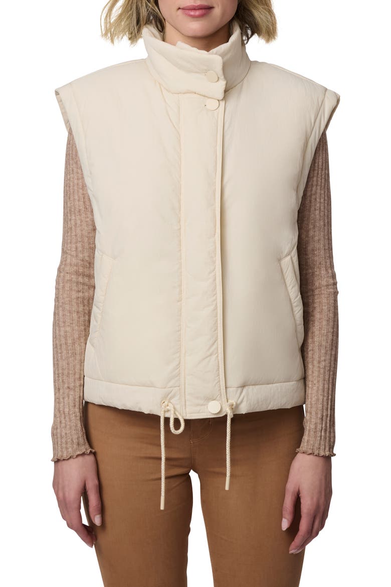 Recycled Nylon Crinkle Vest, Main, color, IVORY