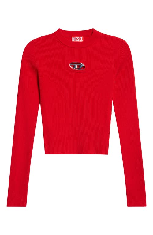 Diesel M-valari Ribbed Sweater In Red