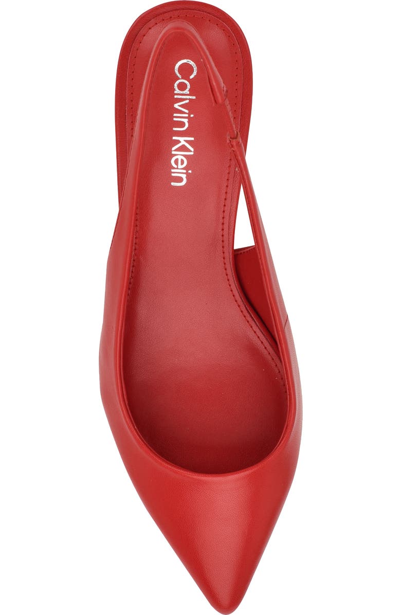 Calvin Klein Dainty Kitten Heel Pointed Toe Slingback Pump, Alternate, color, Red