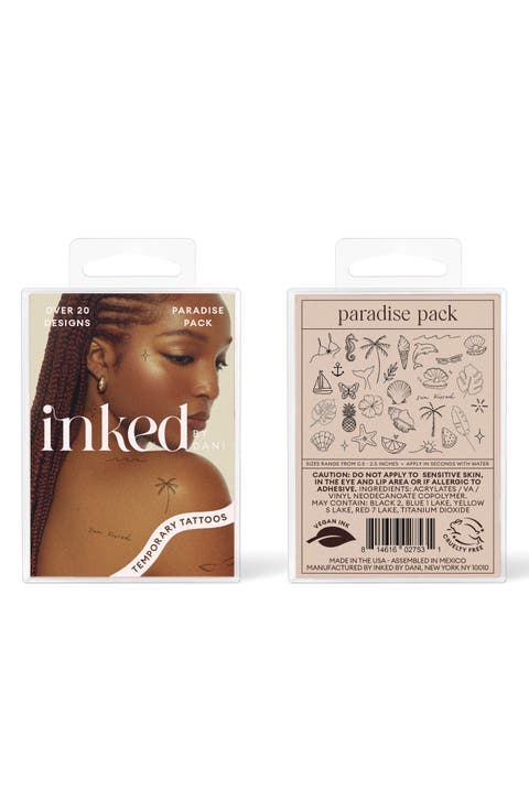 Paradise Pack Temporary Tattoos