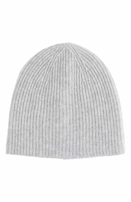 Amicale Cashmere Double Layer Rib Knit Beanie