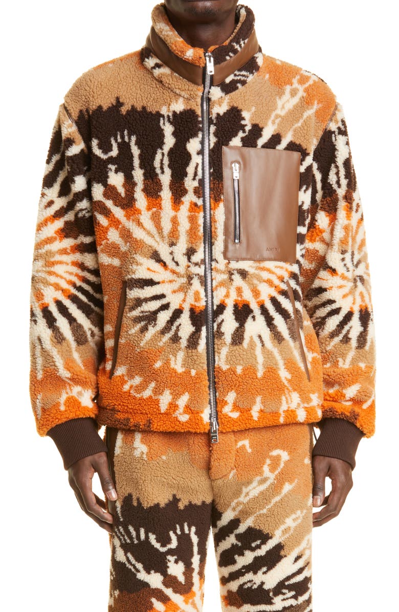 AMIRI Tie Dye Fleece Track Jacket, Main, color,
