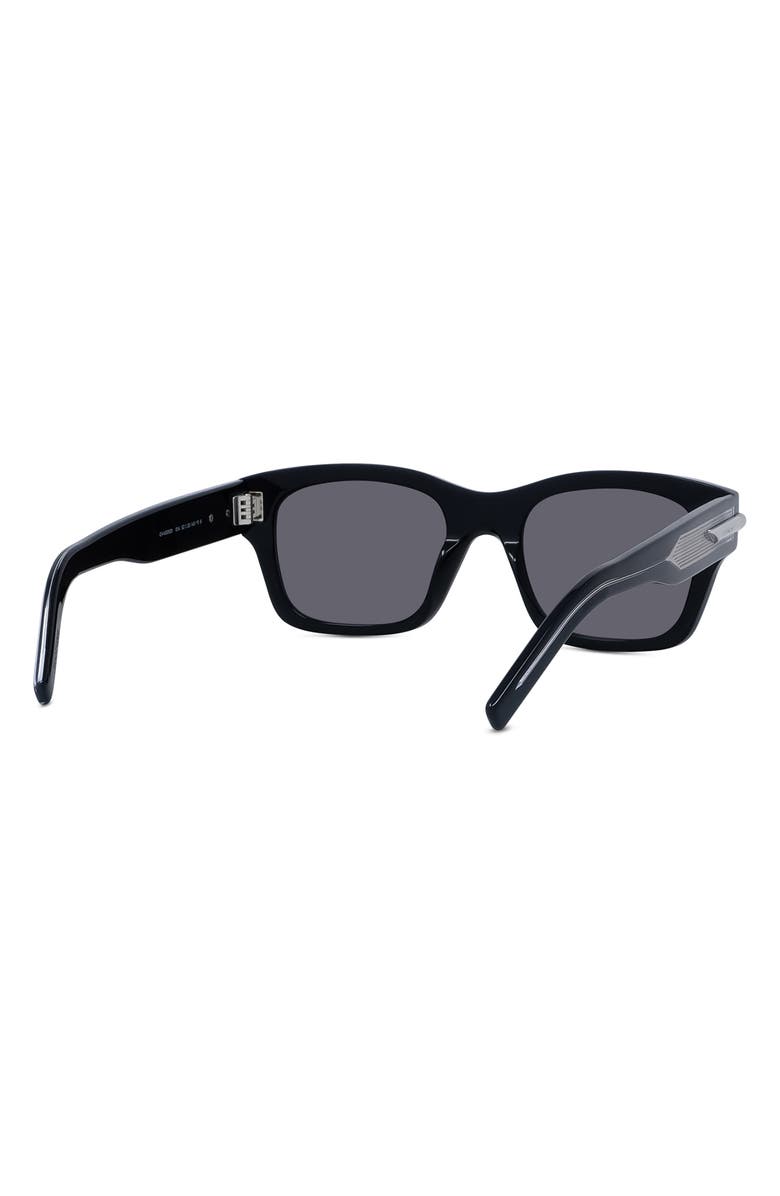 Givenchy GV One 52mm Rectangular Sunglasses, Alternate, color, Shiny Black / Smoke