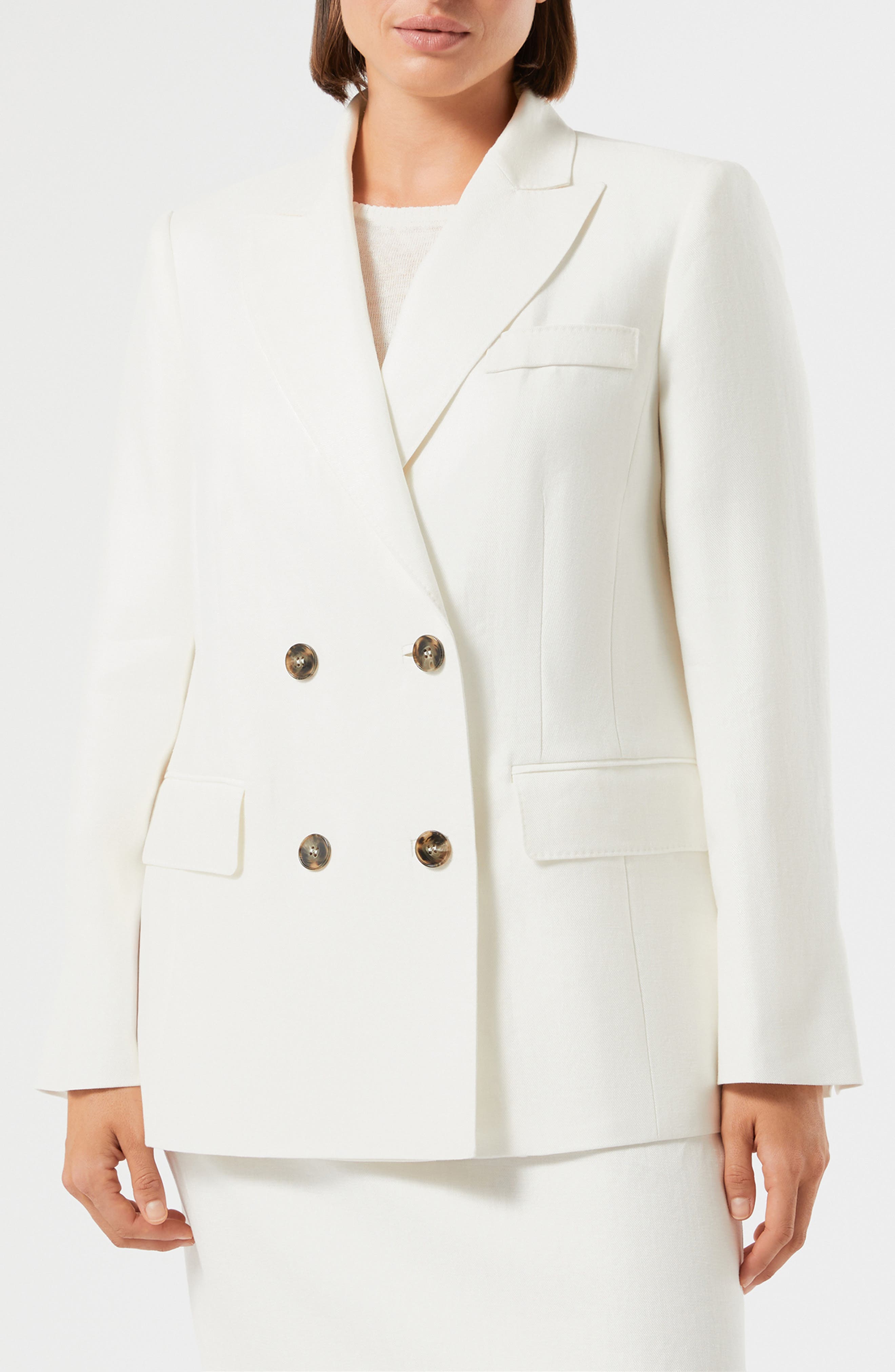 Nebbia Double Breasted Linen Jacket