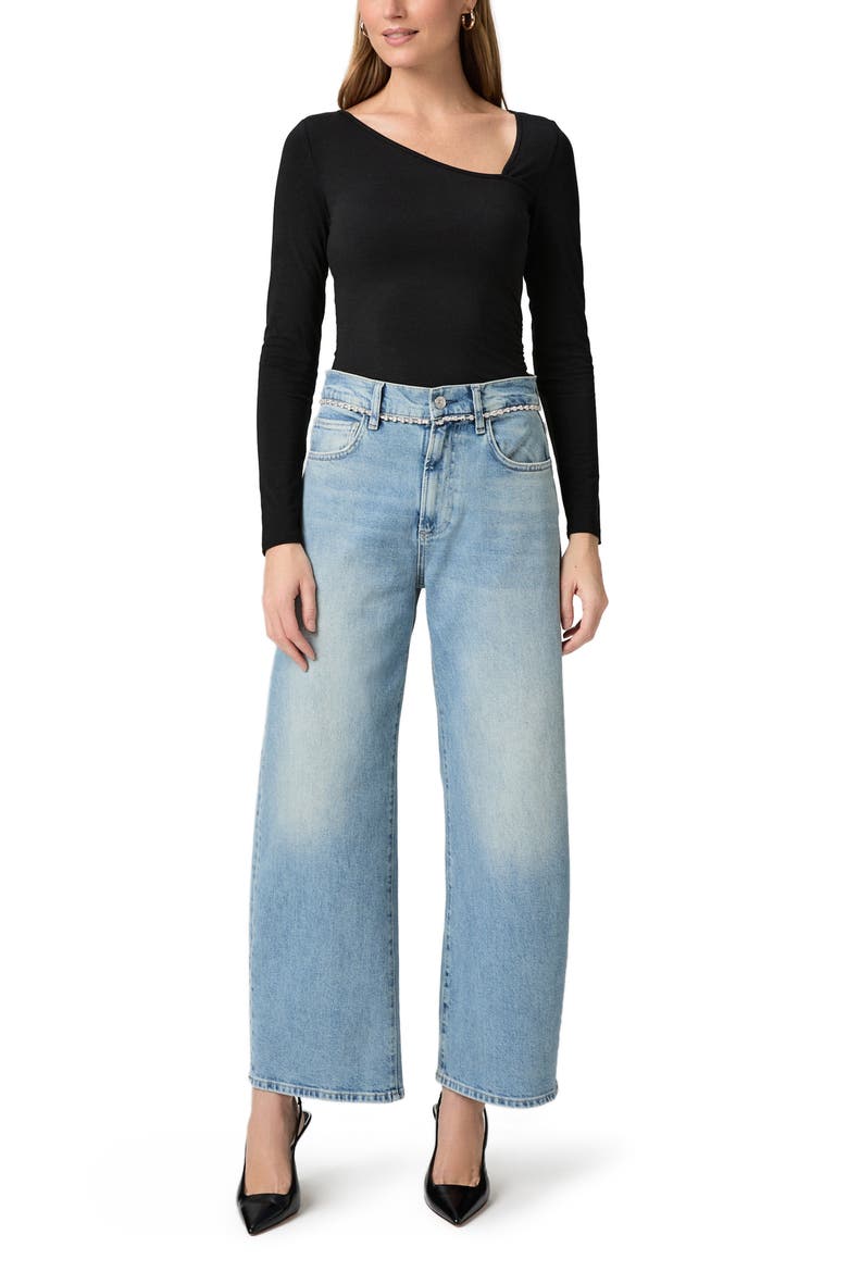 Arellia Rhinestone Detail High Waist Wide Leg Ankle Jeans, Alternate, color, COSMIC EMBELLISHED
