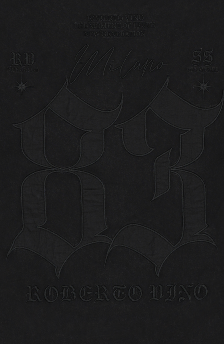 Roberto Vino 83 Oversize Washed Cotton Tee, Alternate, color, Black