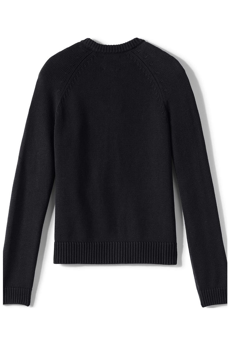 School Uniform Girls Cotton Modal Zip-front Cardigan Sweater, Alternate, color, Black