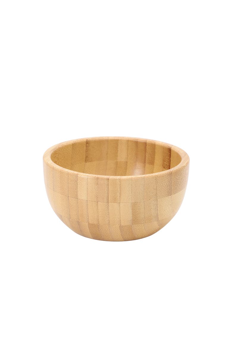 4 Piece 4.75 Inch Wood Salad Bowl Set, Alternate, color, Bamboo