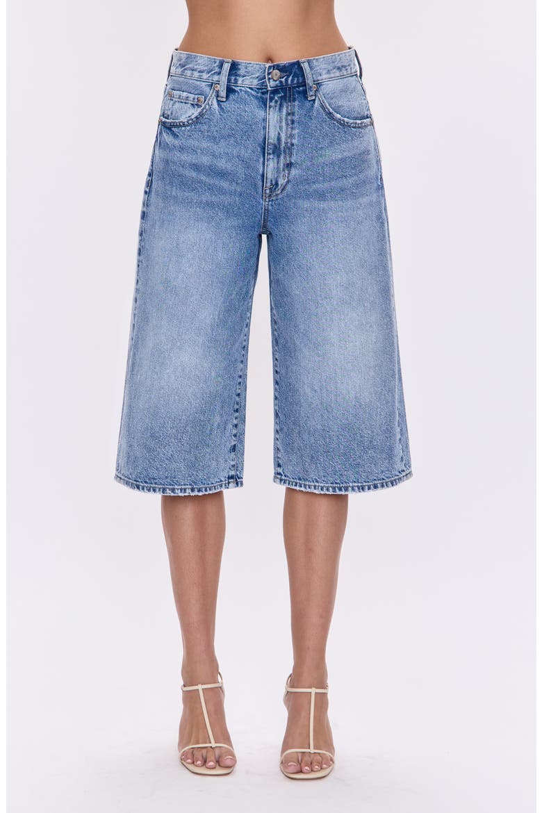 Linden High Waist Denim Bermuda Shorts, Main, color, BUNGALOW