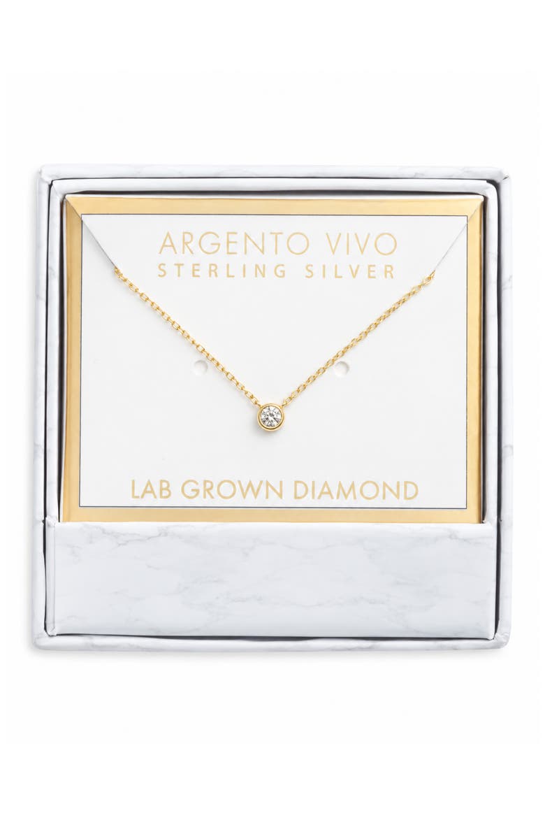 Lab Grown Diamond Bezel Pendant Necklace, Alternate, color, GOLD