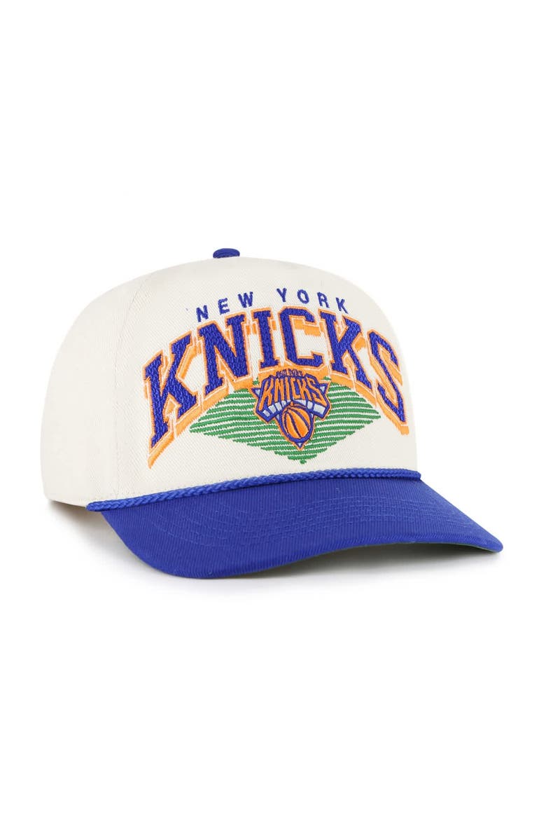 '47 Men's '47 Cream/Blue New York Knicks Pomona Two-Tone Rope Hitch Adjustable Hat, Alternate, color, 