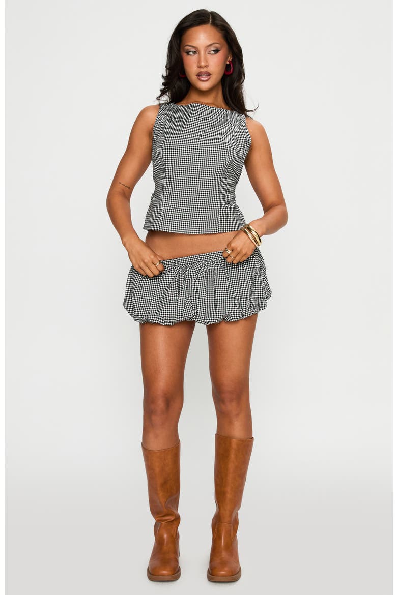 More My Jam Cotton Blend Gingham Top & Shorts Set, Alternate, color, BLACK / WHITE