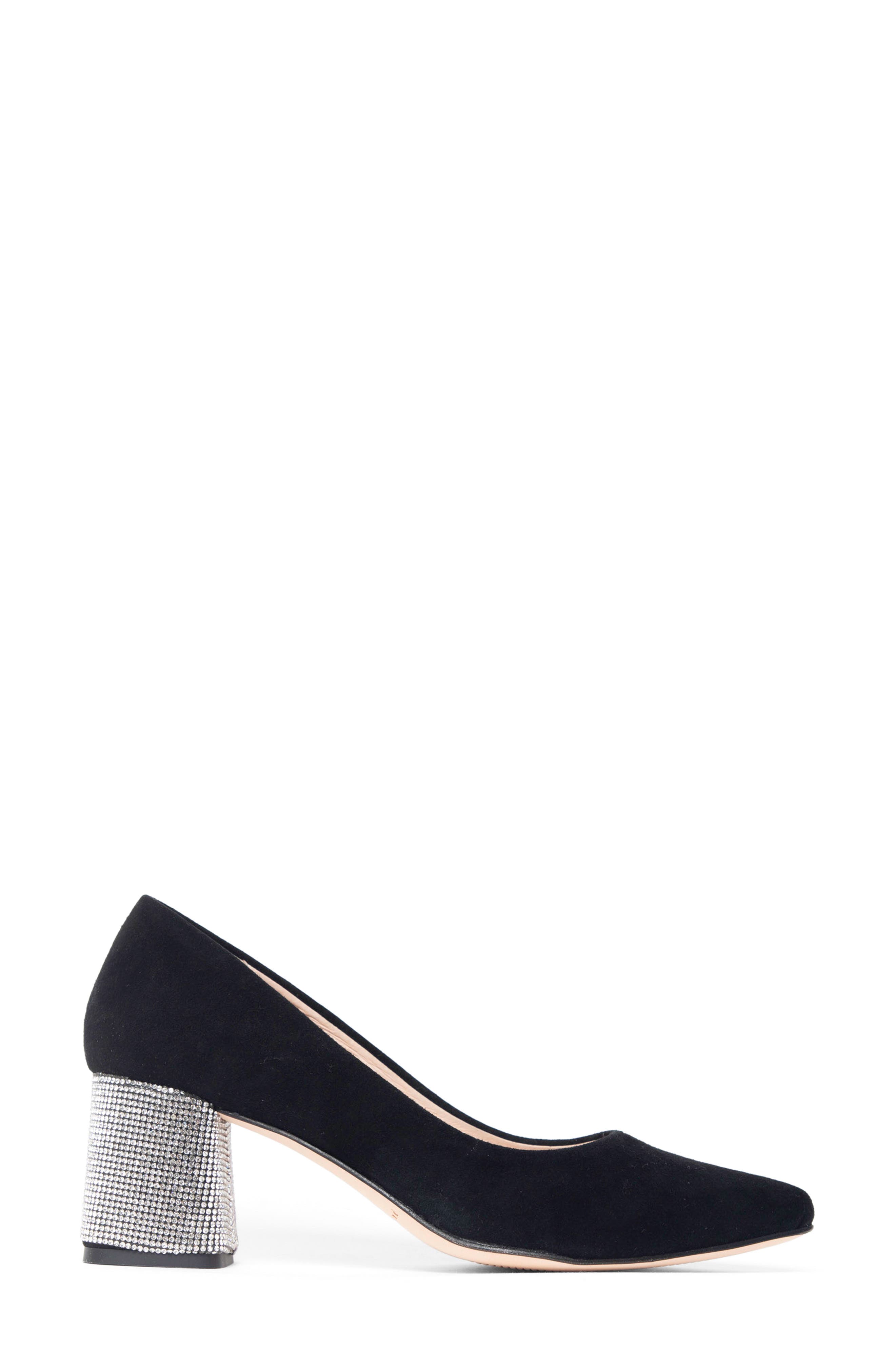 Estelle Pointed Toe Pump, Alternate, color, BLACK SUEDE