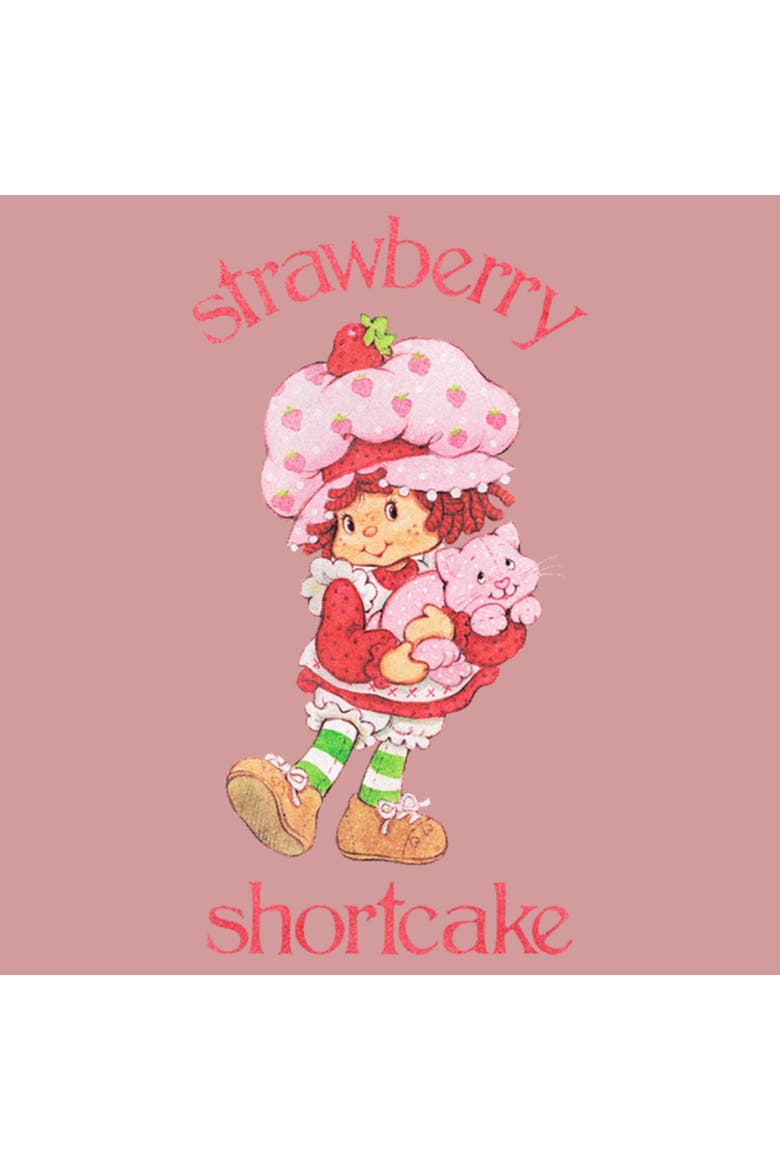 Women's Strawberry Shortcake Cute Berry Cat  Graphic T-Shirt, Alternate, color, Desert Pink