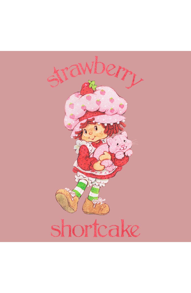 Strawberry Shortcake Women's Strawberry Shortcake Cute Berry Cat Graphic T-Shirt, Alternate, color, Desert Pink