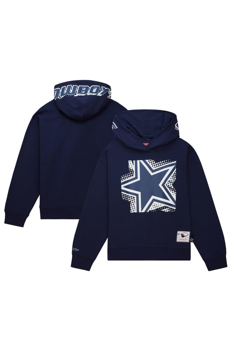 Women's Mitchell & Ness Navy Dallas Cowboys Gridiron Classics Big Face 7.0 Pullover Hoodie, Main, color, Navy