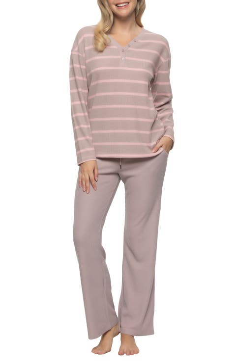 Jolie Thermal Knit Henley Pajamas