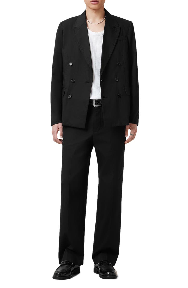 AllSaints Newton Double Breasted Cotton Blazer, Alternate, color, 