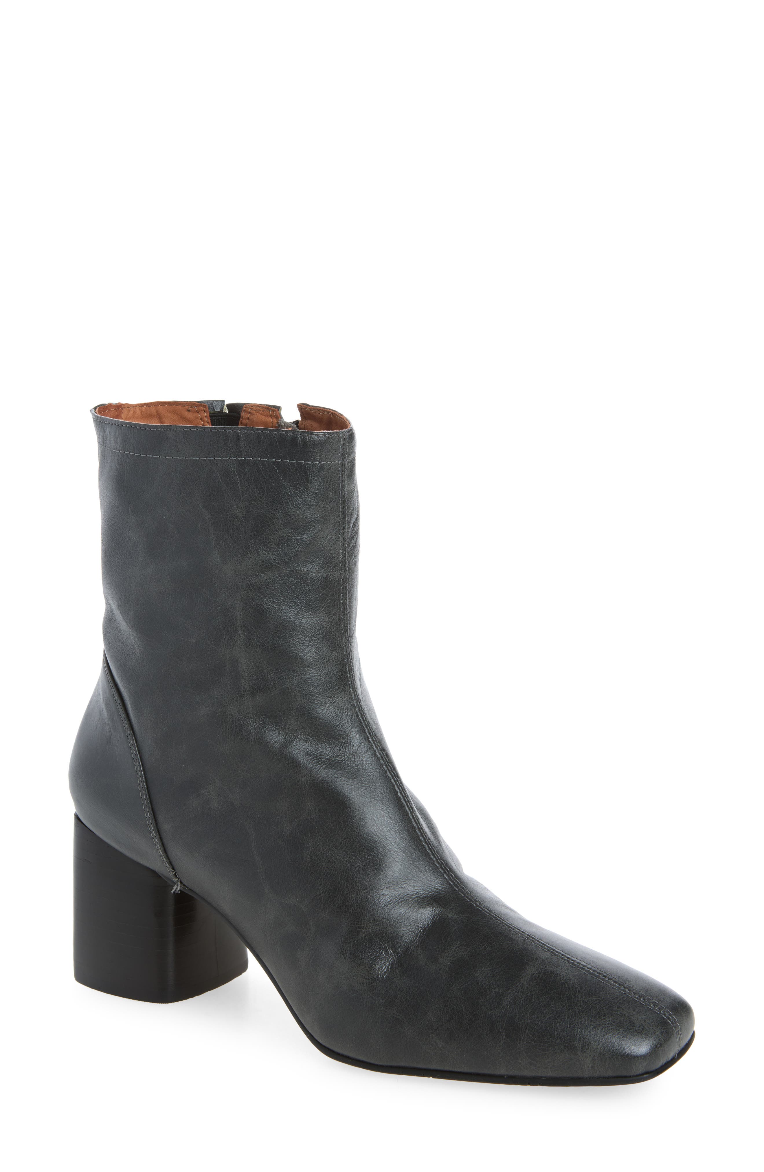 Darya Leather Ankle Bootie, Main, color, BLACK LEATHER