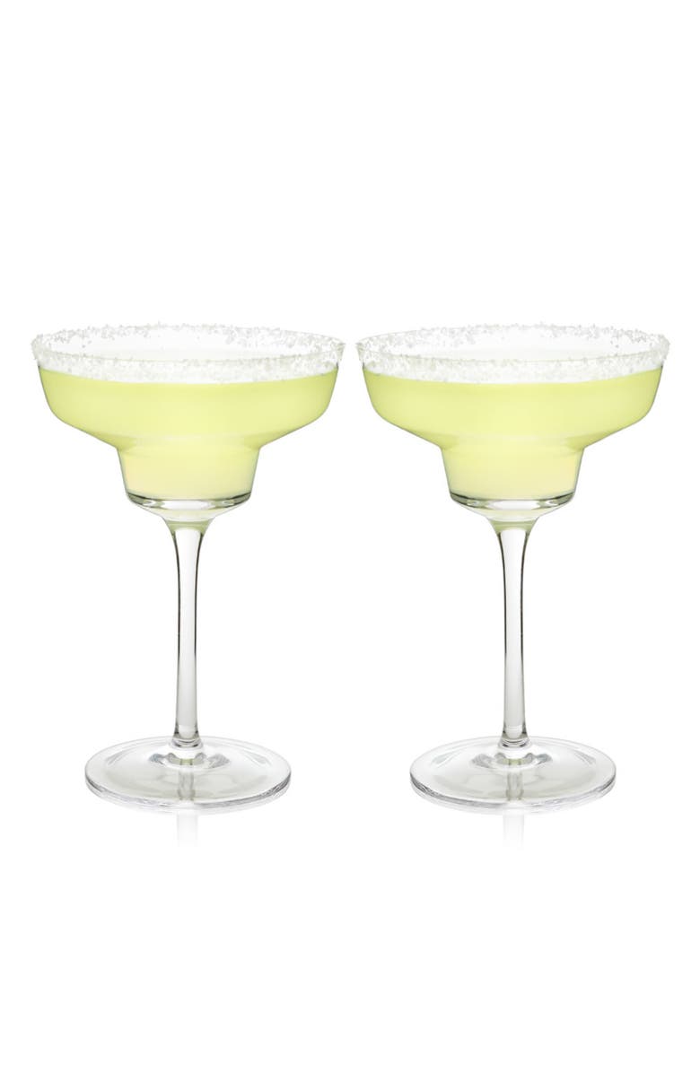Viski Raye Crystal Angled Margarita Glasses Set of 2, Alternate, color, Clear