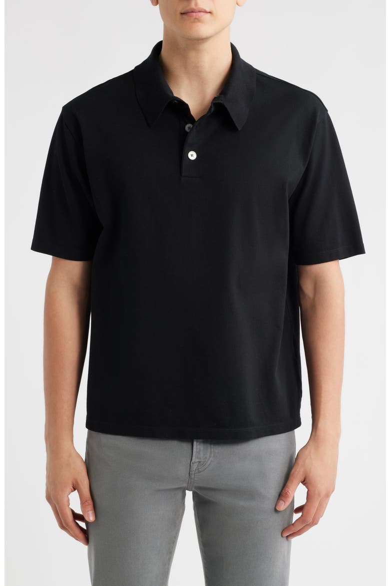 STUDIOUS Washable Silk Cotton Polo ブラック Silk & Cotton Polo (Men) | Nordstromrack