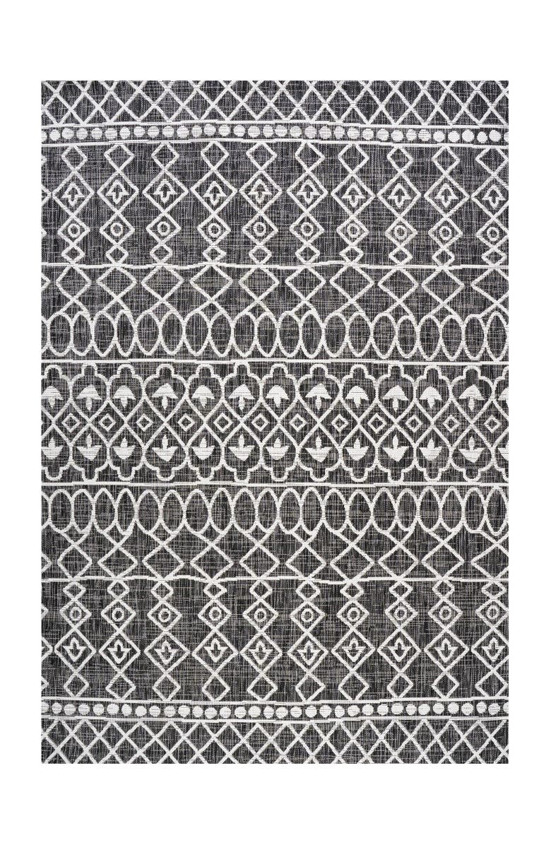 JONATHAN Y Kafel Bohemian Indoor/Outdoor Area Rug, Main, color, Black/Ivory