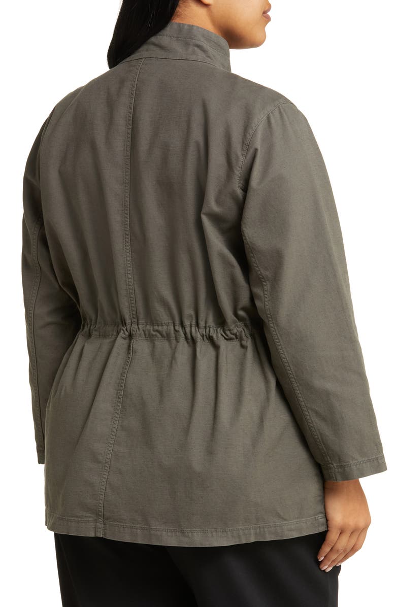 Eileen Fisher Stand Collar Organic Cotton Blend Jacket, Alternate, color, 