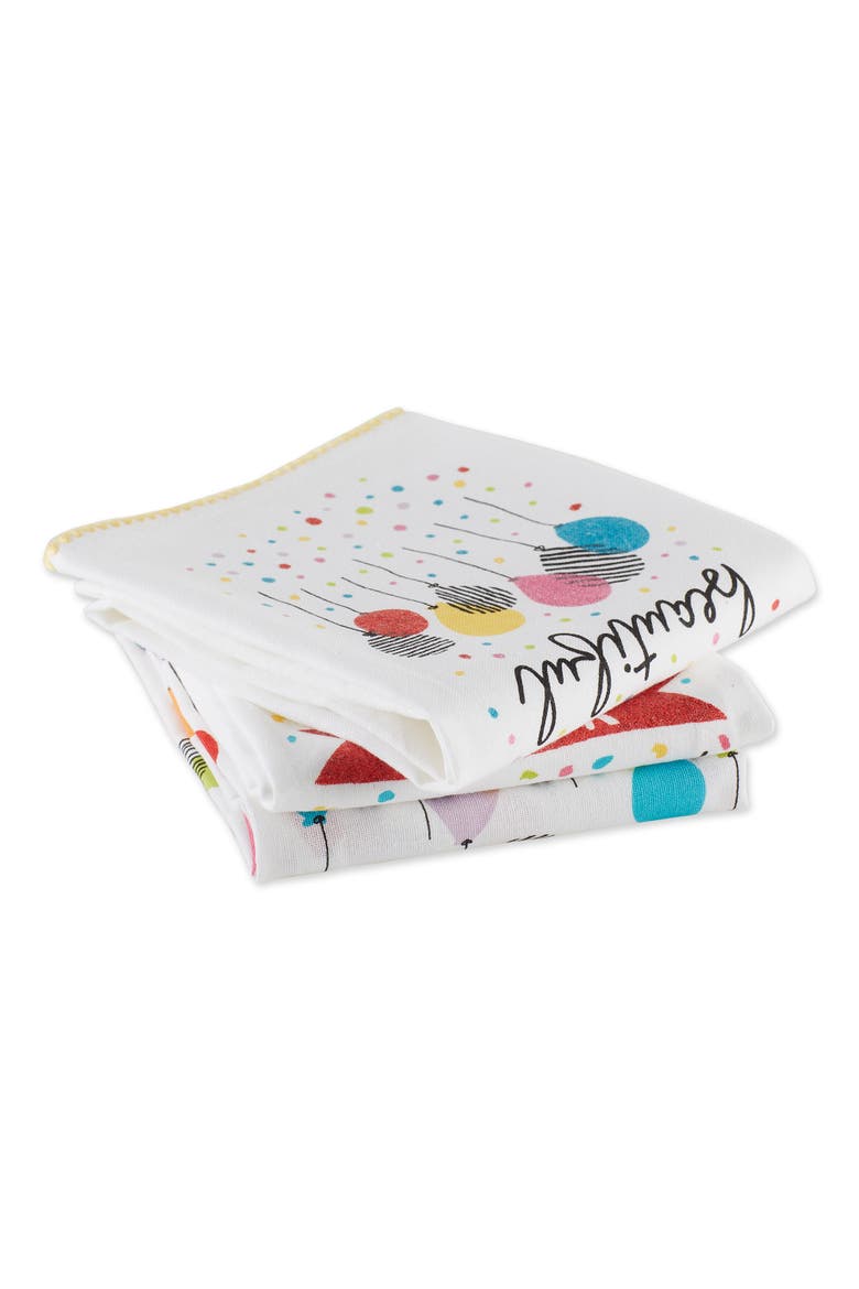 Happy Birthday Embellished Assorted Dishtowel Set/3, Alternate, color, Happy Birthday