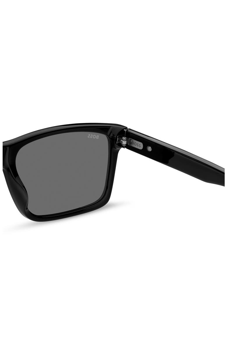 59mm Polarized Rectangular Sunglasses, Alternate, color, BLACK/ GREY POLAR