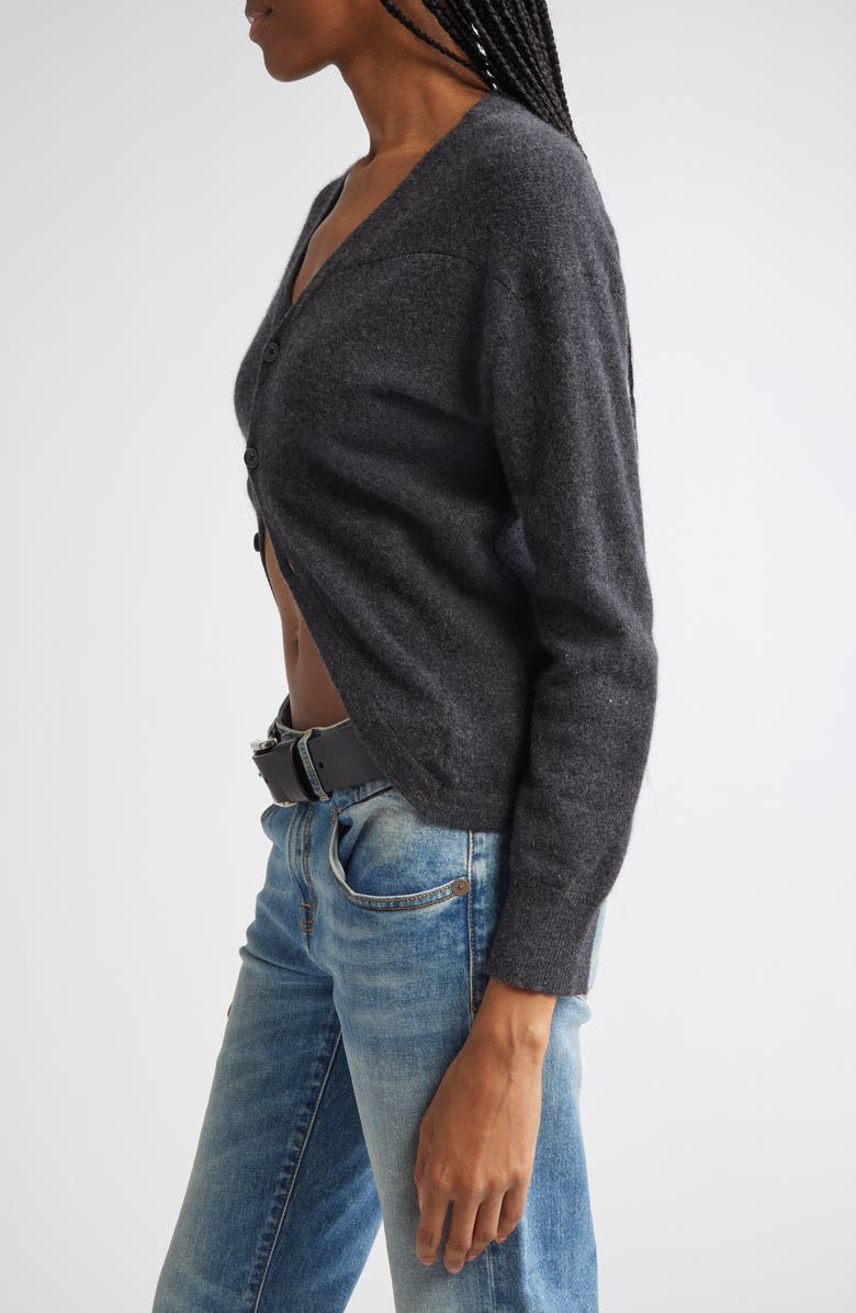R13 Wrap Around Cashmere Cardigan, Alternate, color, Charcoal
