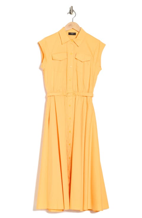 Cap Sleeve Fit & Flare Shirtdress