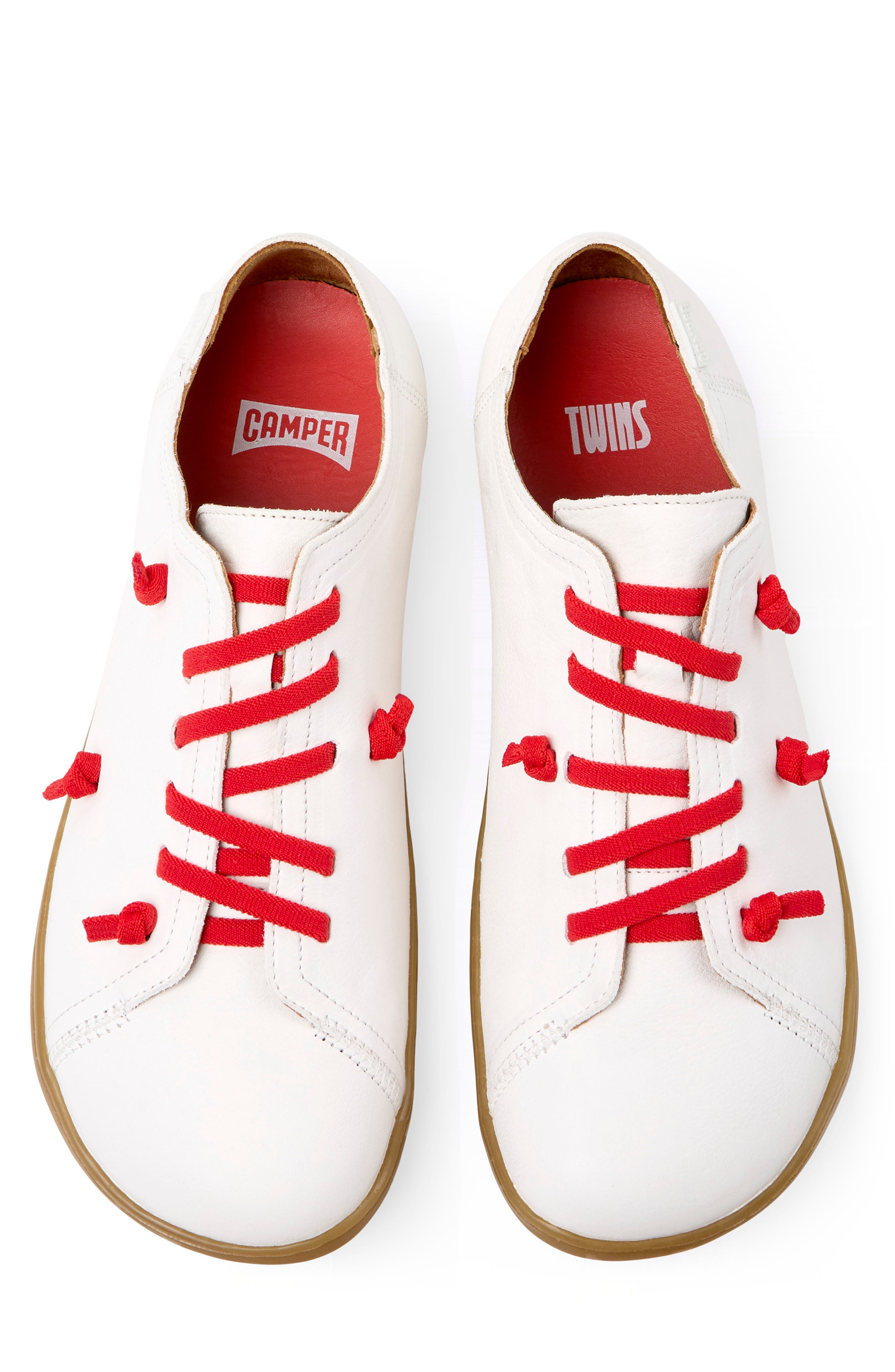 Camper Twins Mismatched Leather Sneaker, Alternate, color, White Natural