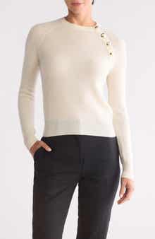 Bruno Magli Cashmere Rib Raglan Crew Sweater