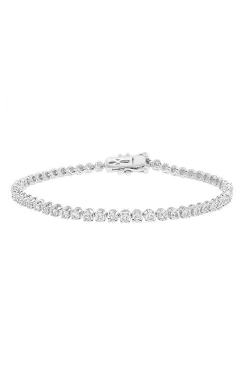 Sterling Silver Diamond Tennis Bracelet - 0.12ct.