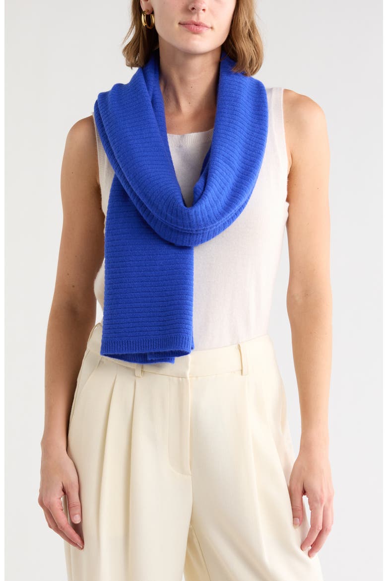 Cashmere Rib Scarf, Main, color, BLUE SURF