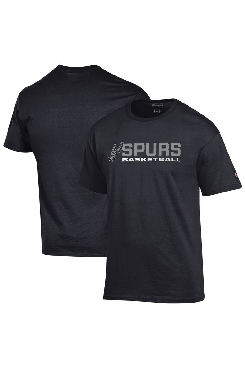 Men's Champion  Black San Antonio Spurs Basketball Jersey Cotton T-Shirt, Main, color, Black