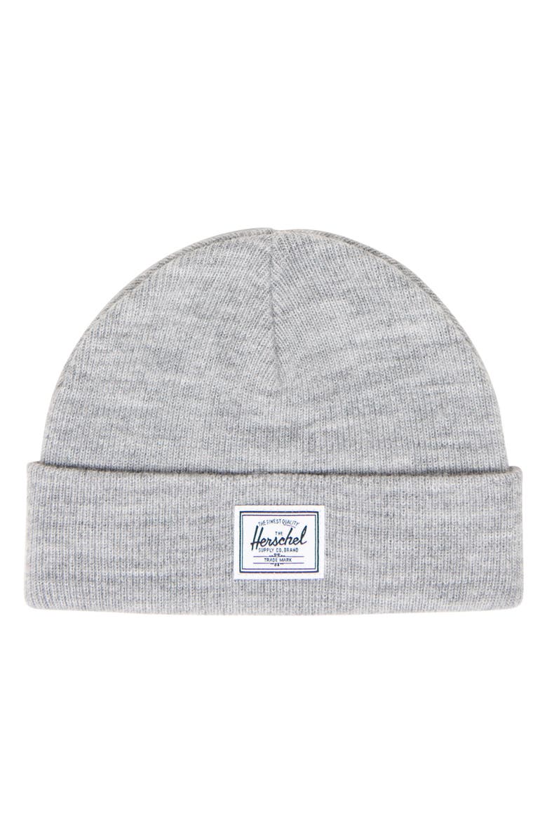 Herschel Supply Co. Elmer Beanie, Main, color, Heather Light Grey
