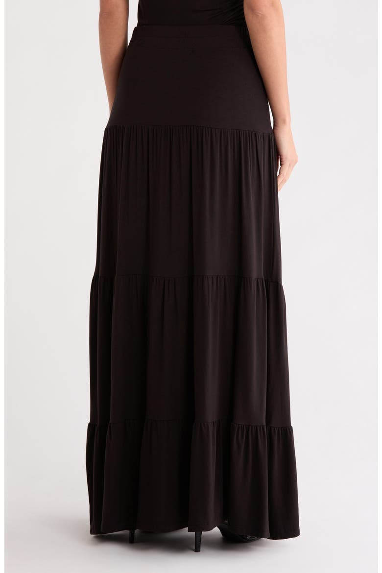 Tiered Jersey Maxi Skirt, Alternate, color, BLACK